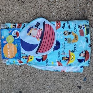Beach Set Towel Swimsuit Sack Ahoy Matey Pirates Vacation New